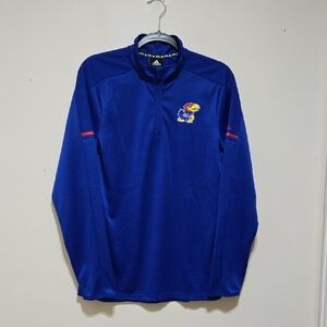 Adidas Sideline Kansas Jayhawks Blue Quarter-Zip Pullover
